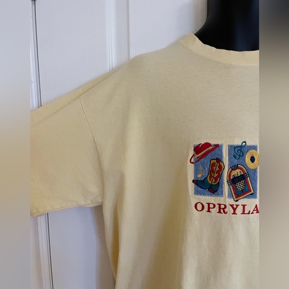 Vintage classic crewneck s/s Opryland USA souvenir butter yellow graphic tee, M - Picture 6 of 16